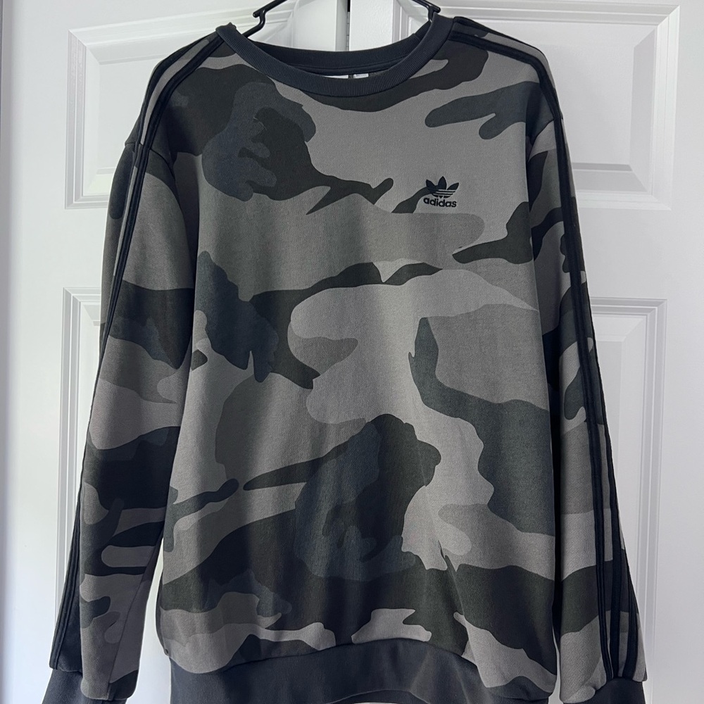 adidas Black & Gray Camo Crewneck Sweatshirt